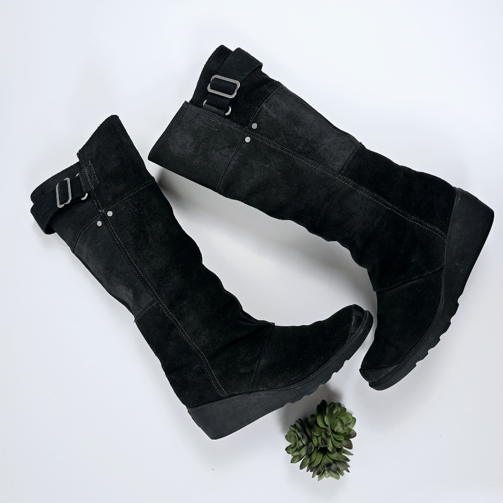 Sorel Toronto Wedge Boots Black Suede Size 9.5 - Picture 2 of 14